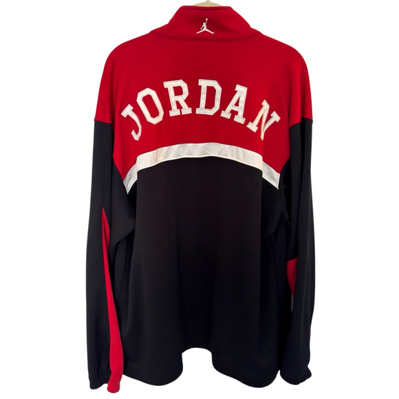 Nike Air Jordan Jumpman Track Jacket Mens L-XL Full Zip Black Red White - Picture 1 of 13